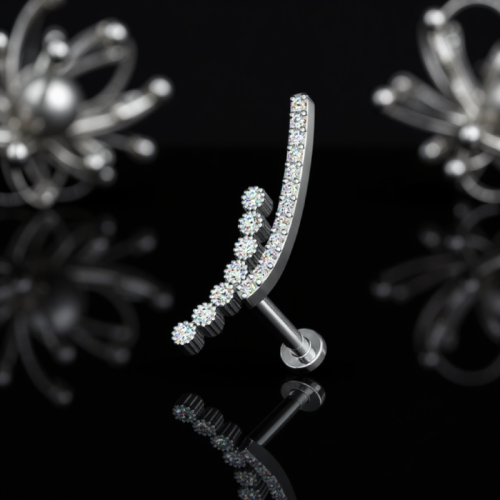 Przejdź do produktu Labret  podwójny kryształowy łuk