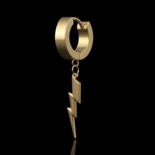 Przejdź do produktu Złote kółeczko huggie z błyskawicą