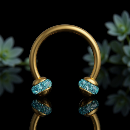 Przejdź do produktu Złota podkówka epoxy blue crystals