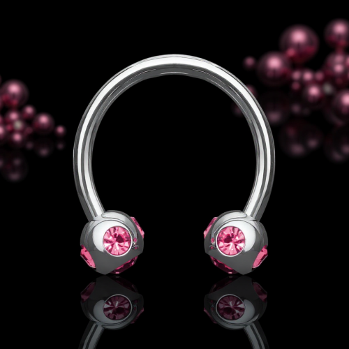 Przejdź do produktu Podkówka pink epoxy crystals