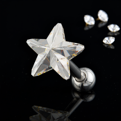 Przejdź do produktu Sztanga do ucha cyrkoniowa gwiazdka 