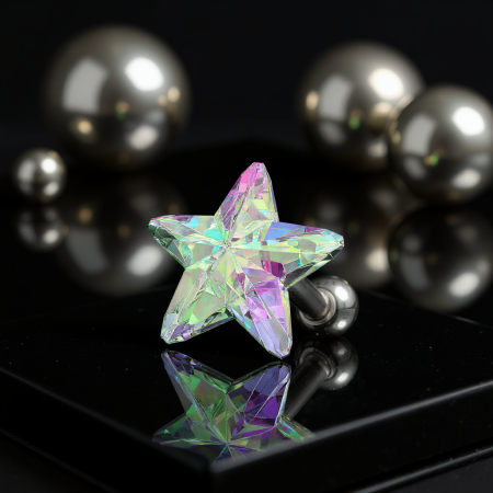 Sztanga do ucha opalizująca gwiazdka