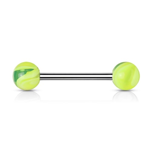 Przejdź do produktu Kolczyk do języka Green Marble Swirl  