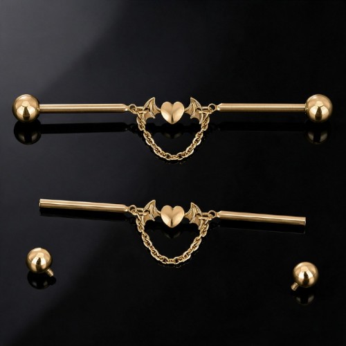 Przejdź do produktu Sztanga do industriala  Gold Bat Heart 