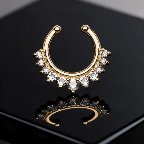 Przejdź do produktu Fake septum Gold Multi Crystals