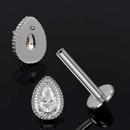Przejdź do produktu Labret tytanowy Hindu Drop Crystal – ASTM F-136
