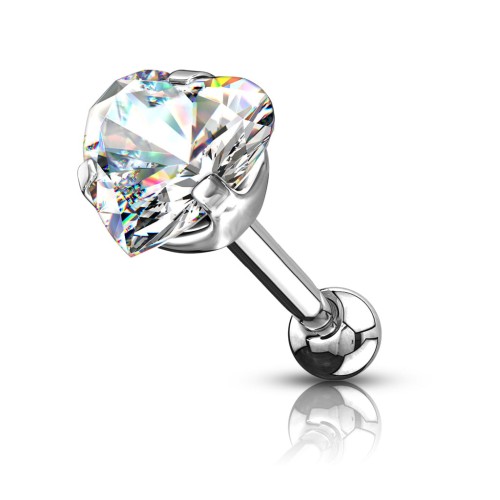 Przejdź do produktu Sztanga do ucha z kryształowym sercem