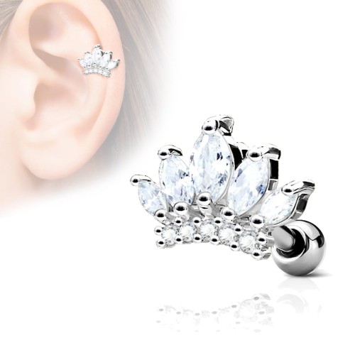 Przejdź do produktu Sztanga do ucha tiara z kryształkami markizy