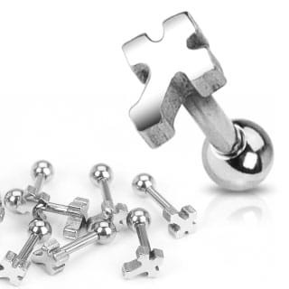 Przejdź do produktu Sztanga do ucha z gotyckim krzyżykiem