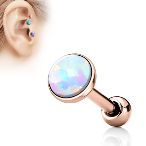 Przejdź do produktu Sztanga do ucha rose gold z białym opalem