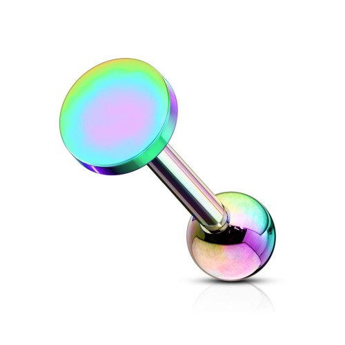 Przejdź do produktu Tęczowa sztanga do ucha z płaskim dyskiem