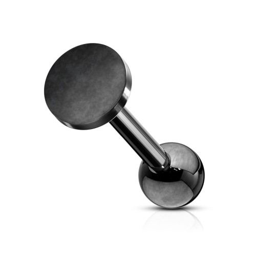 Przejdź do produktu Czarna sztanga do ucha z płaskim dyskiem