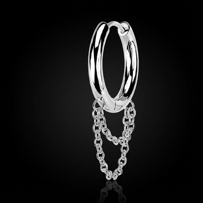 Kółeczko huggie Double Chain Hoop